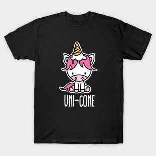 Funny Unicorn pun cute Uni-cone ice cream Kawaii T-Shirt